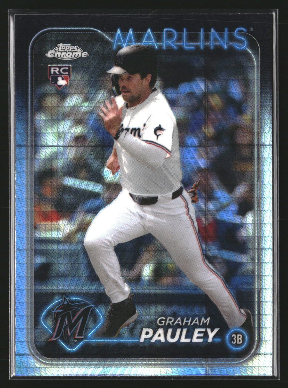 Graham Pauley 2024 Topps Chrome Update USC97 Prism Refractor Miami Marlins