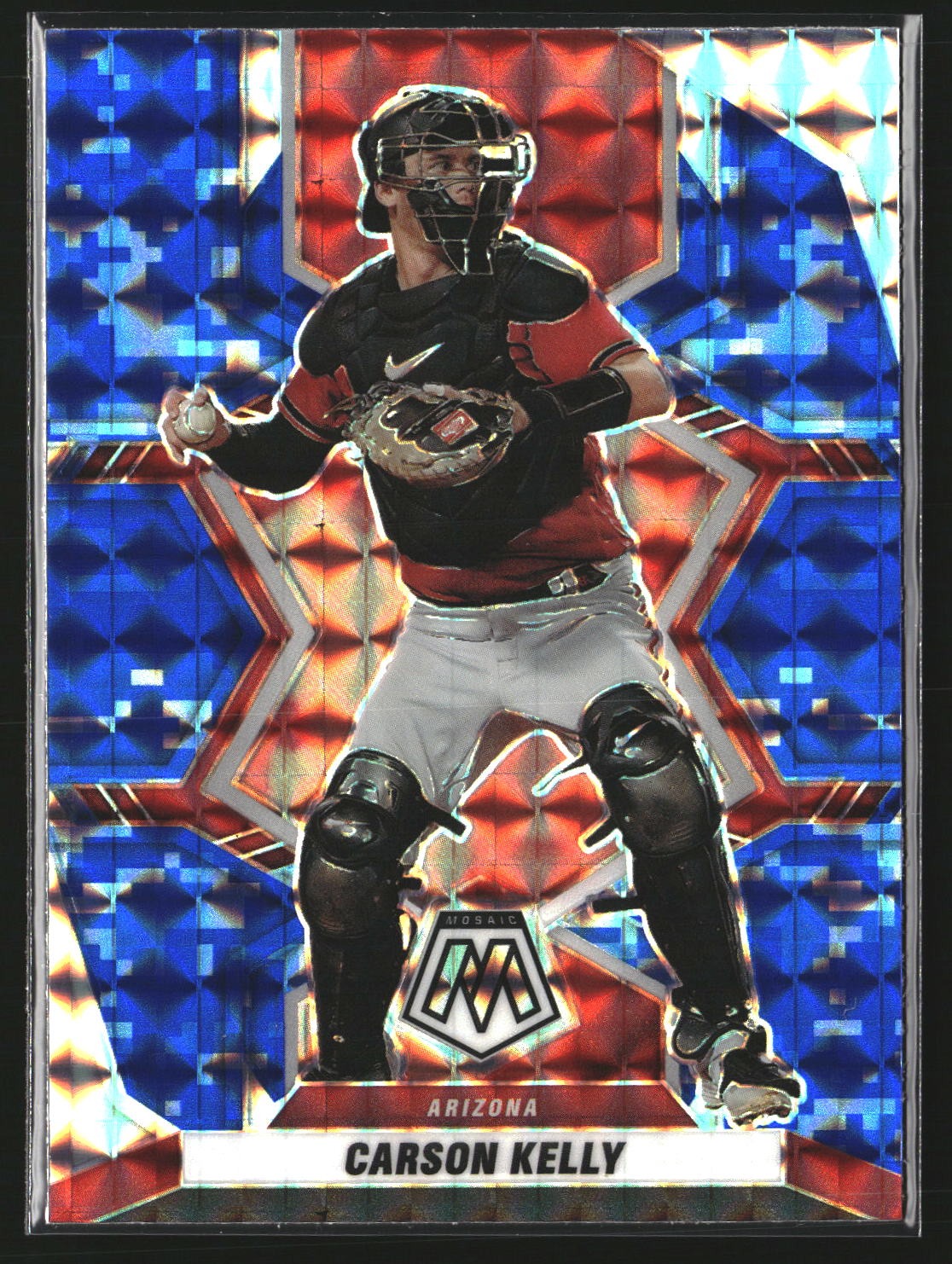 Carson Kelly 2022 Panini Mosaic 79 Blue Camo Mosaic Arizona Diamondbacks