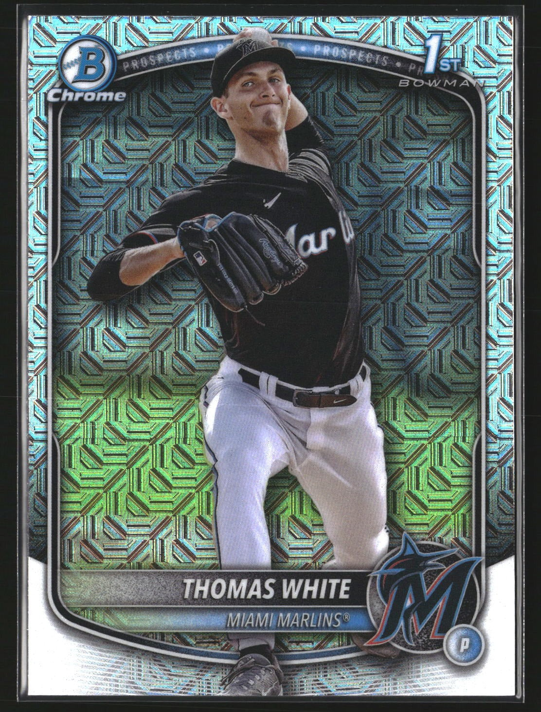 Thomas White 2025 Bowman BCP-69 Chrome Prospects Mojo Refractor Miami Marlins