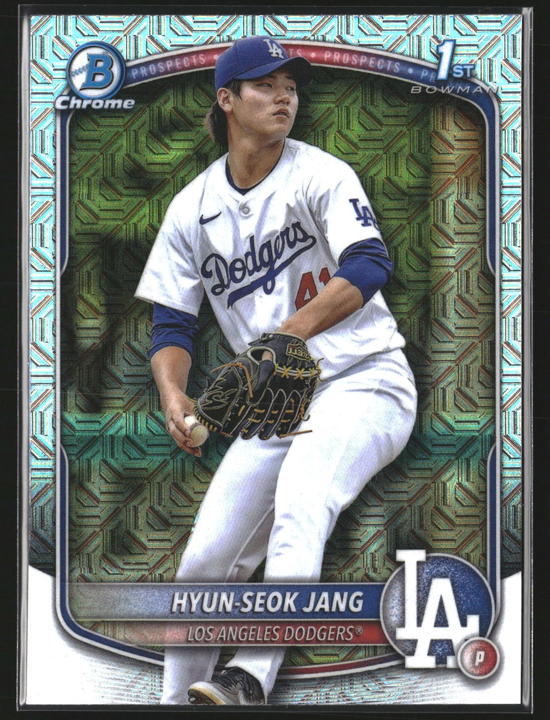 Hyun-Seok Jang 2025 Bowman BCP-51 Chrome Prospects Mojo Refractor Dodgers
