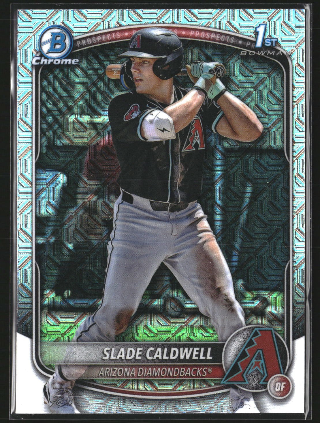 Slade Caldwell 2025 Bowman BCP-21 Chrome Prospects Mojo Refractor Diamondbacks