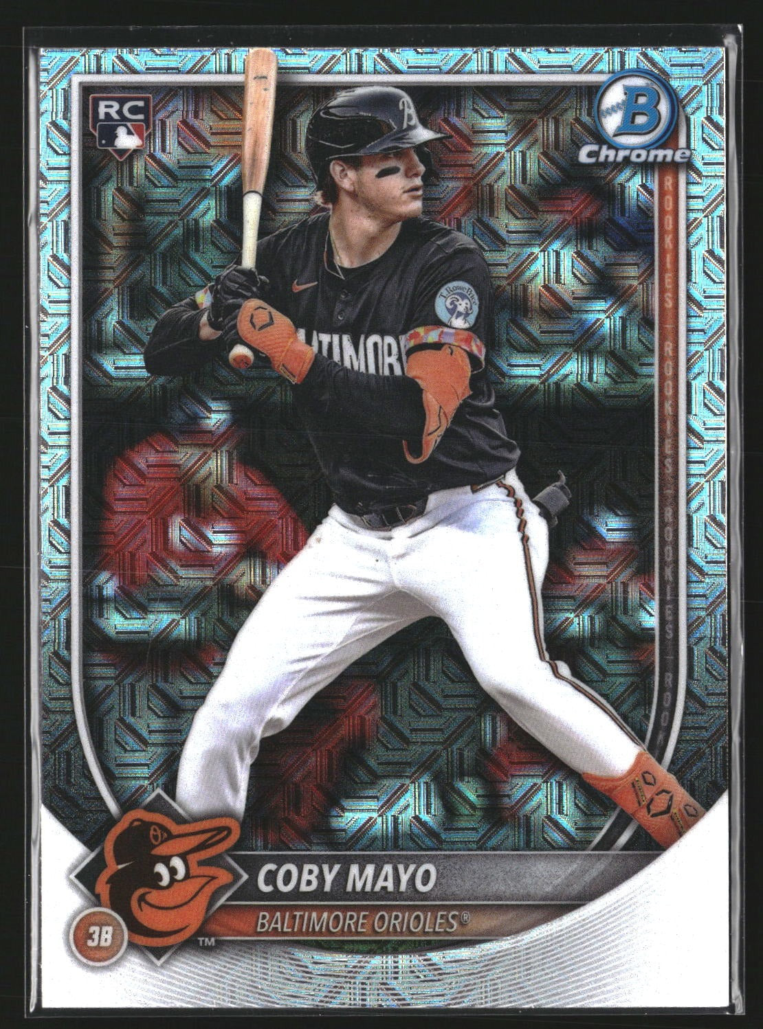 Coby Mayo 2025 Bowman 37 Chrome Mojo Refractor RC RC Baltimore Orioles