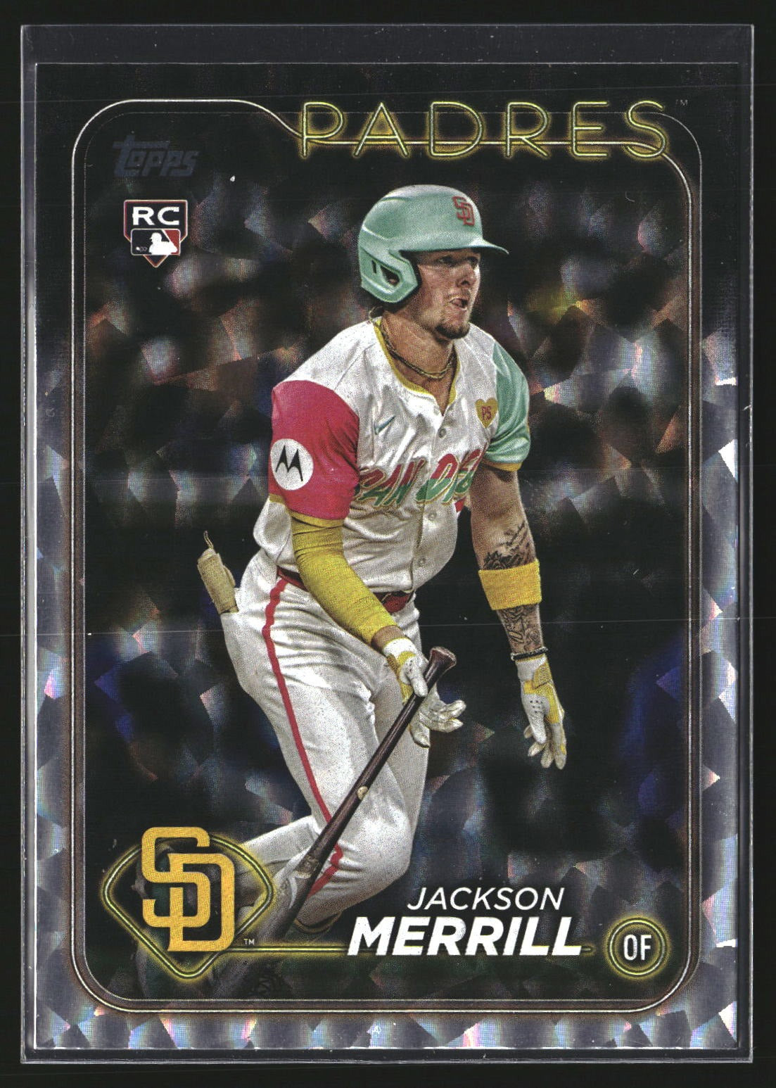 Jackson Merrill 2024 Topps Update US210 Silver Crackle Foilboard RC Padres