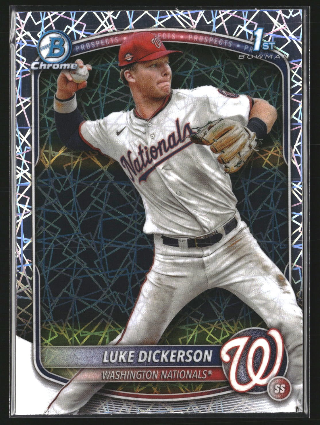Luke Dickerson 2025 Bowman Chrome BCP-218 Prospects Laser Washington Nationals