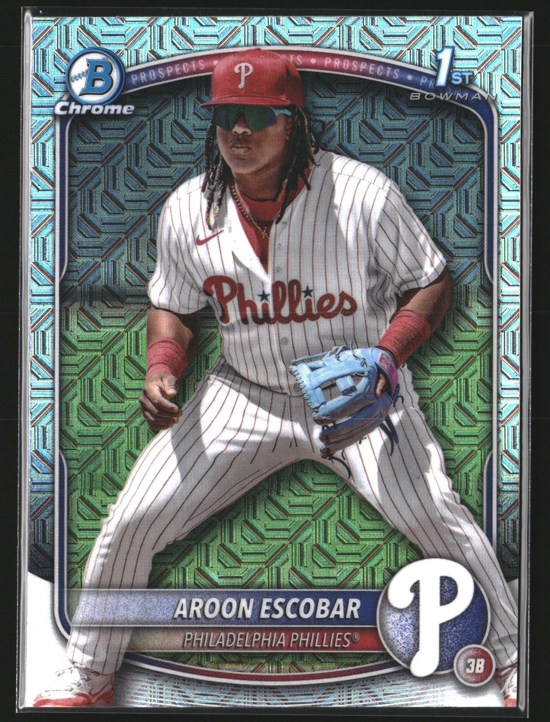 Aroon Escobar 2025 Bowman BCP-65 Chrome Prospects Mojo Refractor Phillies
