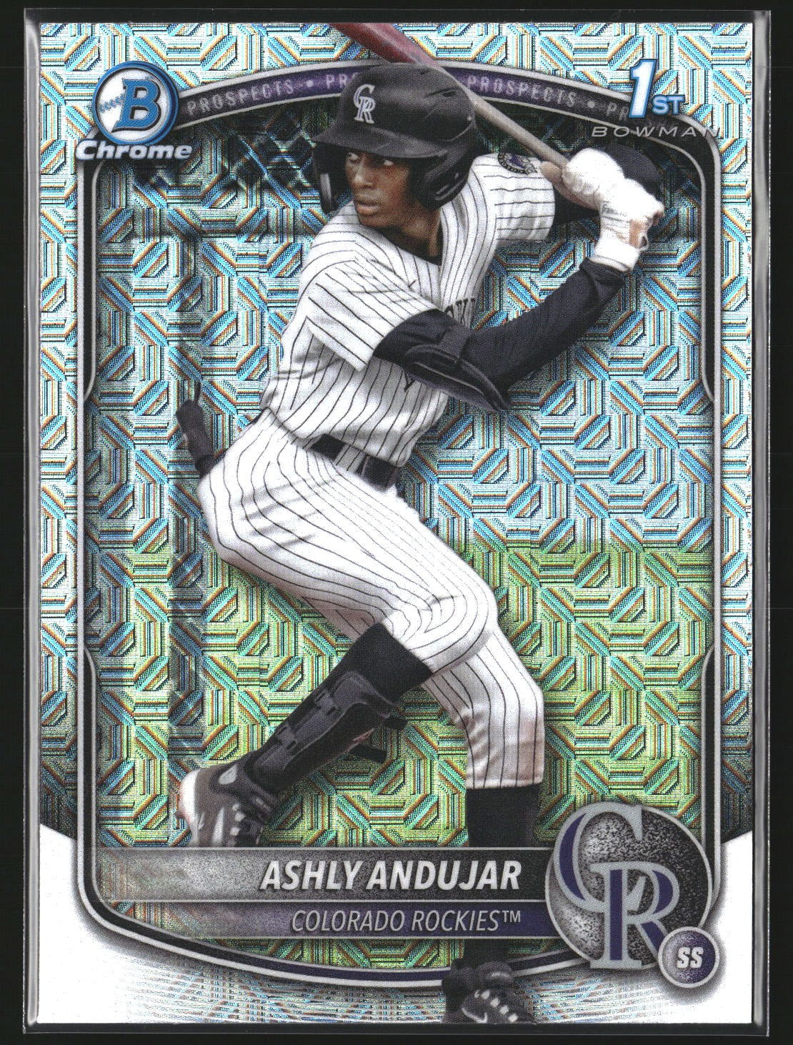 Ashly Andujar 2025 Bowman BCP-20 Chrome Prospect Mojo Refractor Colorado Rockies