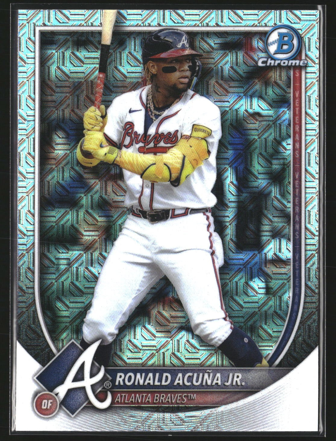 Ronald Acuña Jr. 2025 Bowman 21 Chrome Mojo Refractor SN Atlanta Braves