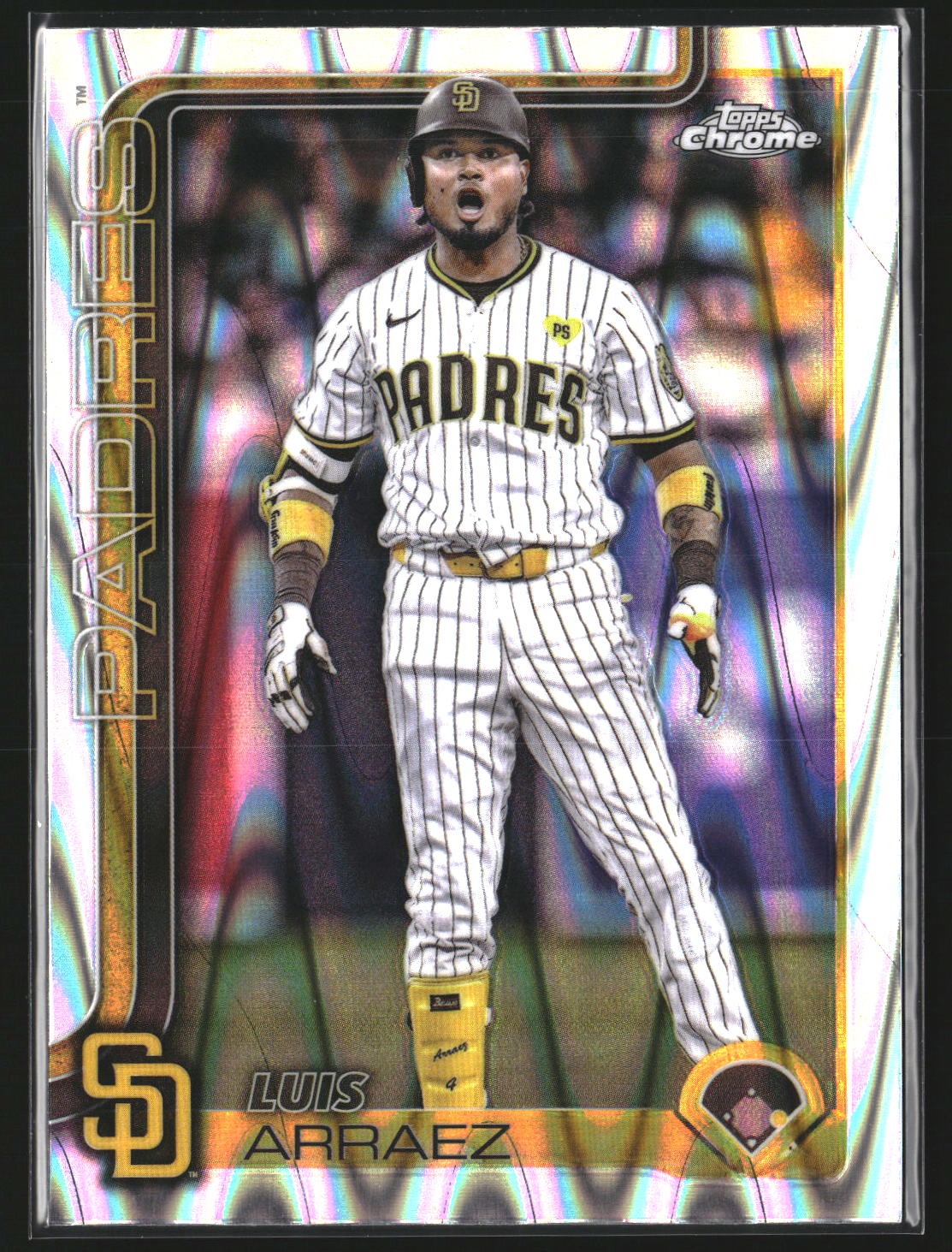 Luis Arraez 2025 Topps Chrome 216 RayWave Refractor San Diego Padres