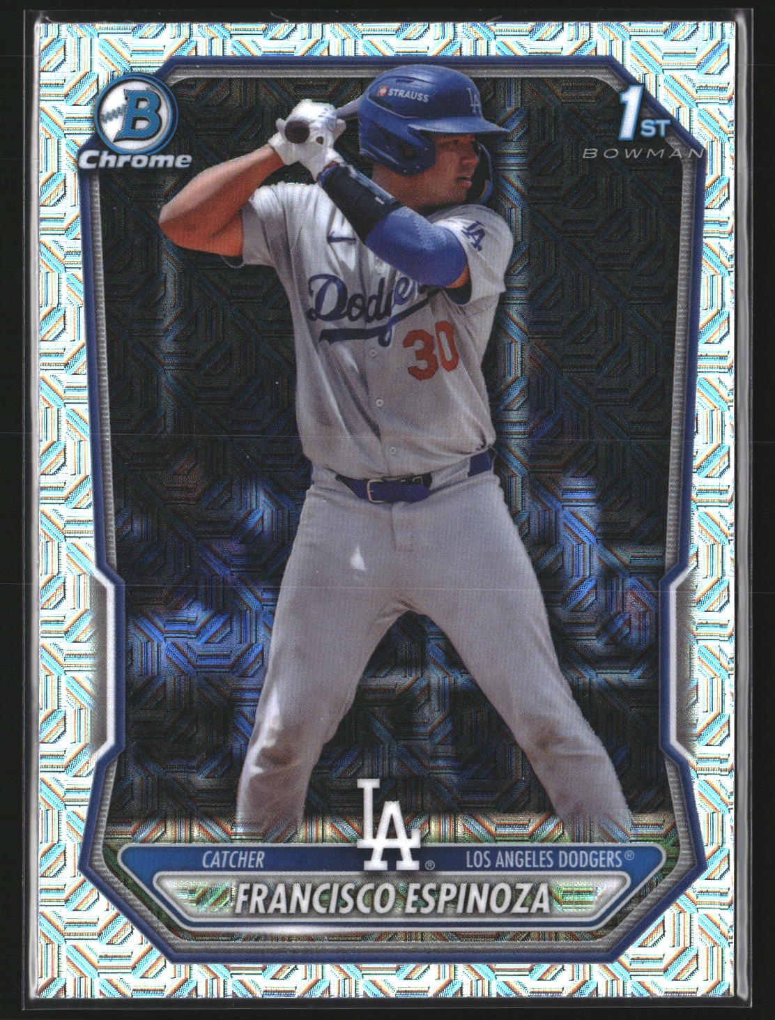 Francisco Espinoza 2026 Bowman BCP-106 Chrome Prospects Mojo Refractor Dodgers