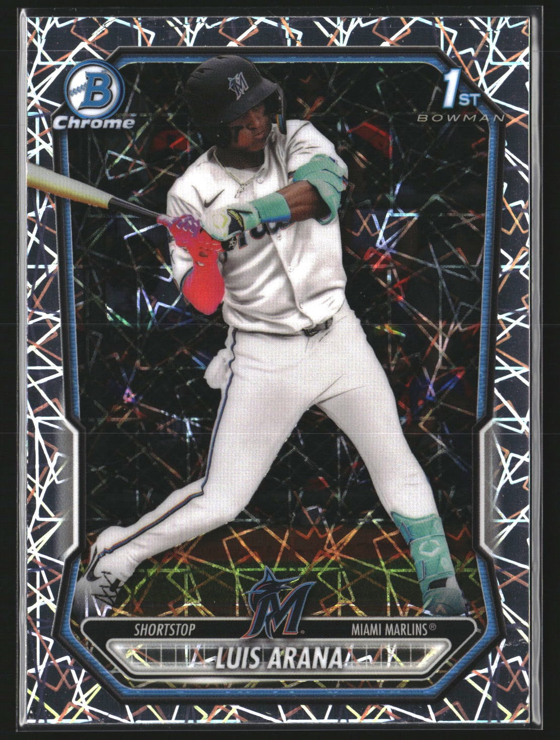 Luis Arana 2026 Bowman BCP-72 Chrome Prospects Lazer Refractor Miami Marlins