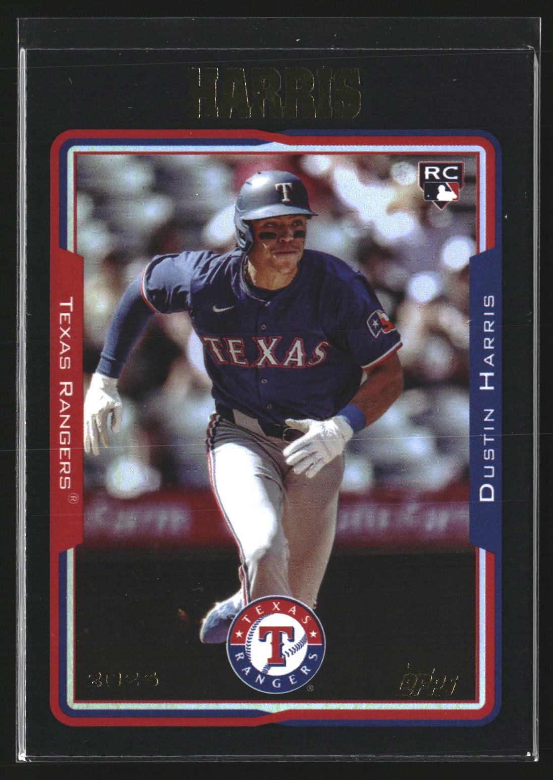 Dustin Harris 2025 Topps Archives 220 Black Foilboard RC RC Texas Rangers