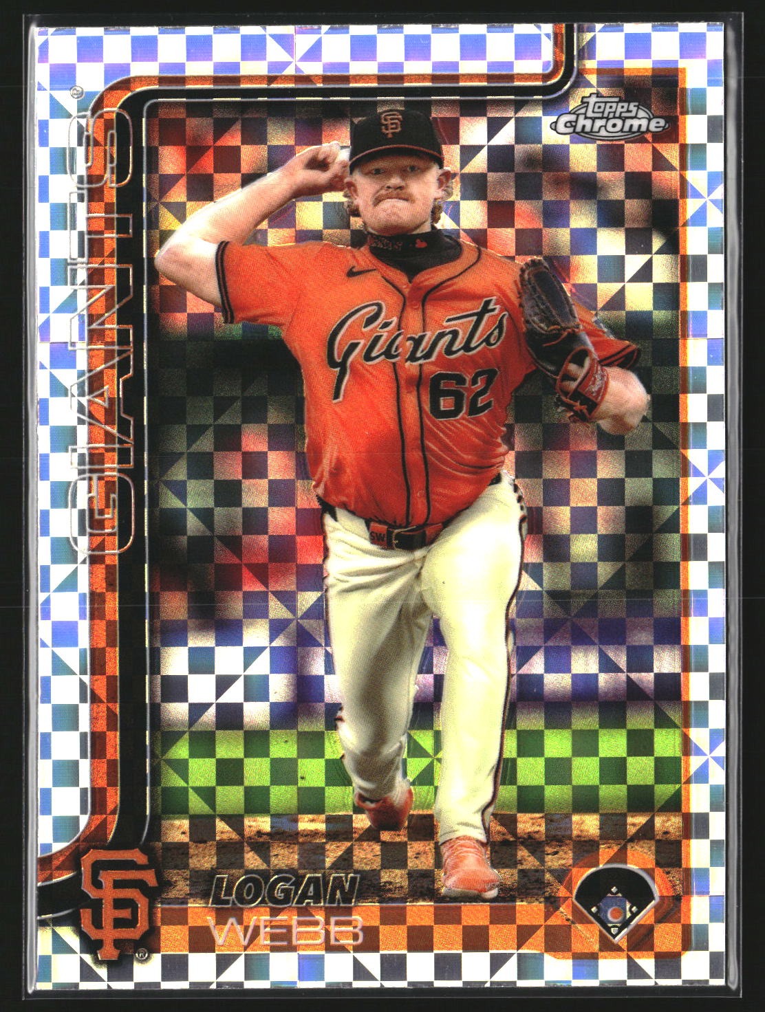 Logan Webb 2025 Topps Chrome 296 X-Fractors San Francisco Giants