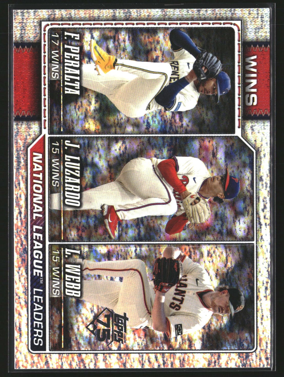 National League Leaders Wins (Freddy Peralta /Webb) 2026 Topps 117 Holo Foil