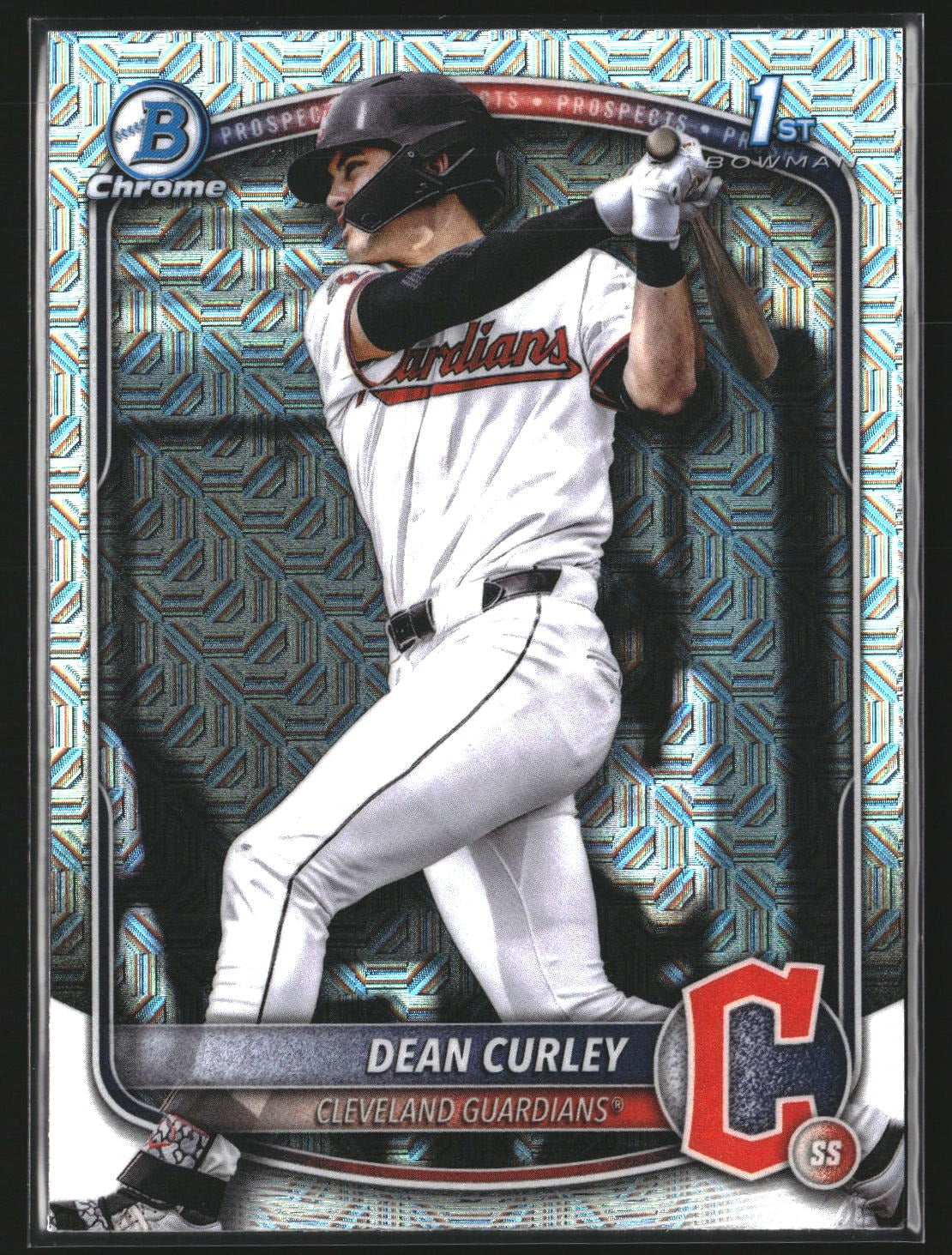 Dean Curley 2025 Bowman Draft BDC-129 Chrome Mojo Refractor Cleveland Guardians