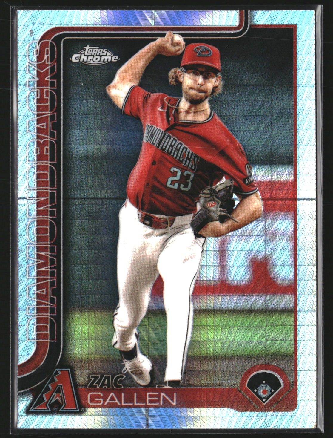 Zac Gallen 2025 Topps Chrome 4 Prism Refractor Arizona Diamondbacks