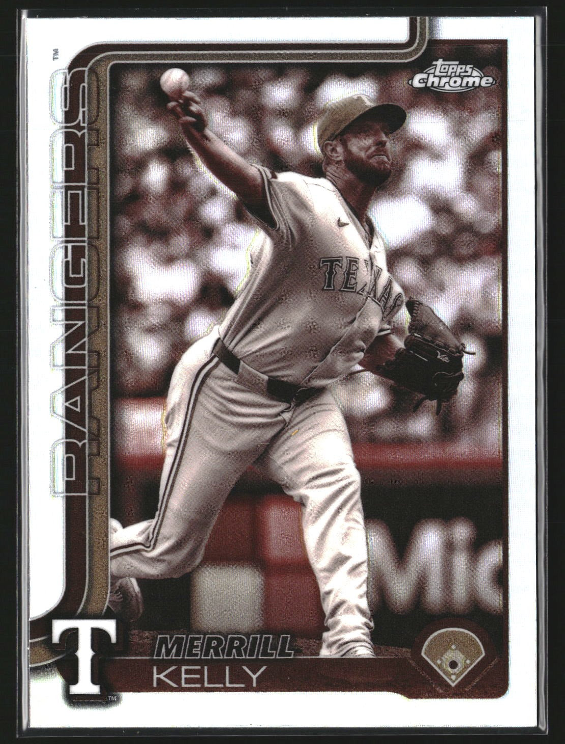 Merrill Kelly 2025 Topps Chrome Update USC162 Sepia Refractor Texas Rangers