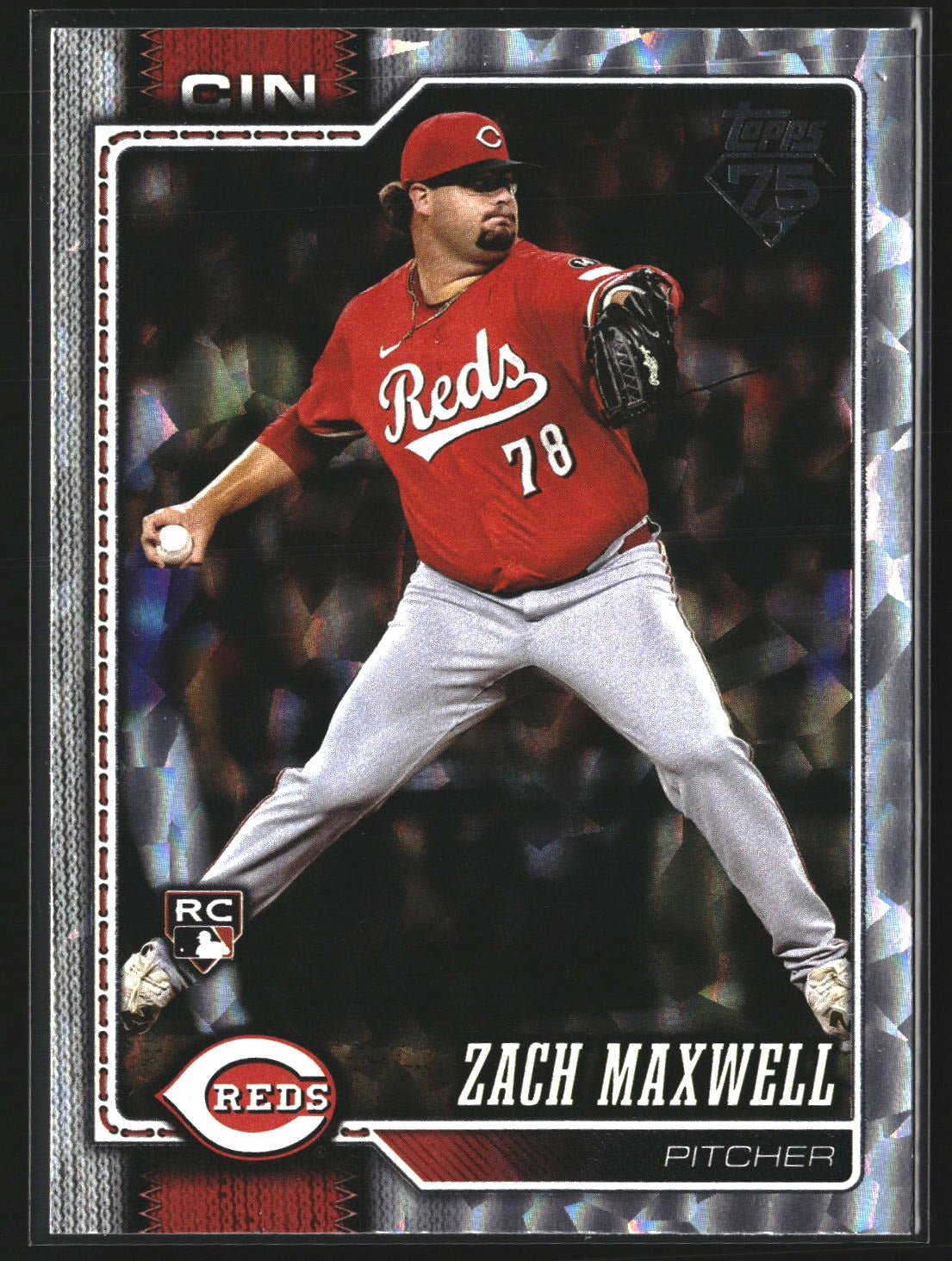 Zach Maxwell 2026 Topps 143 Silver Crackle Foil RC RC Cincinnati Reds
