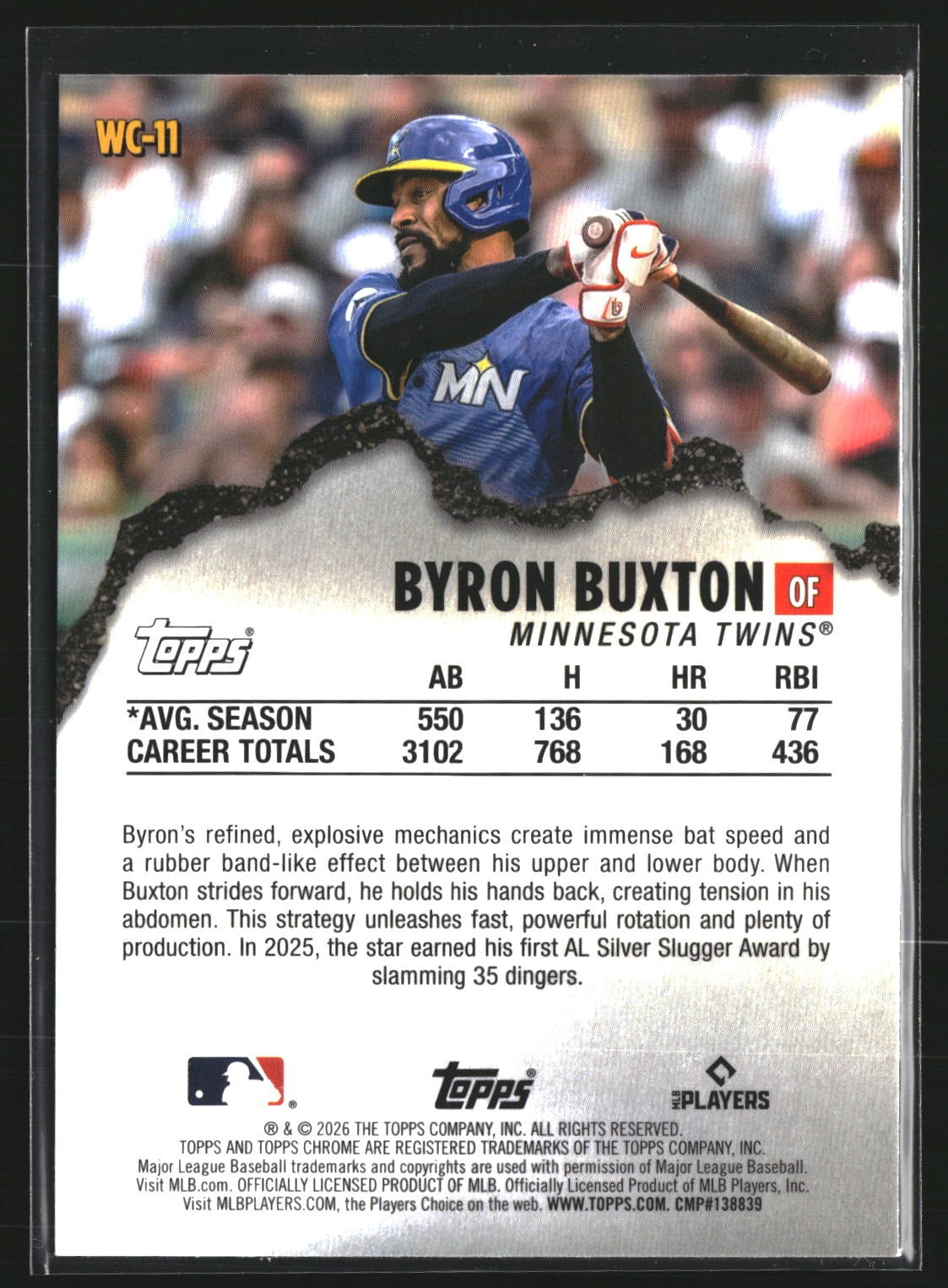 Byron Buxton 2026 Topps Chrome Logofractor Edition WC-11 Wrecking Crew Twins