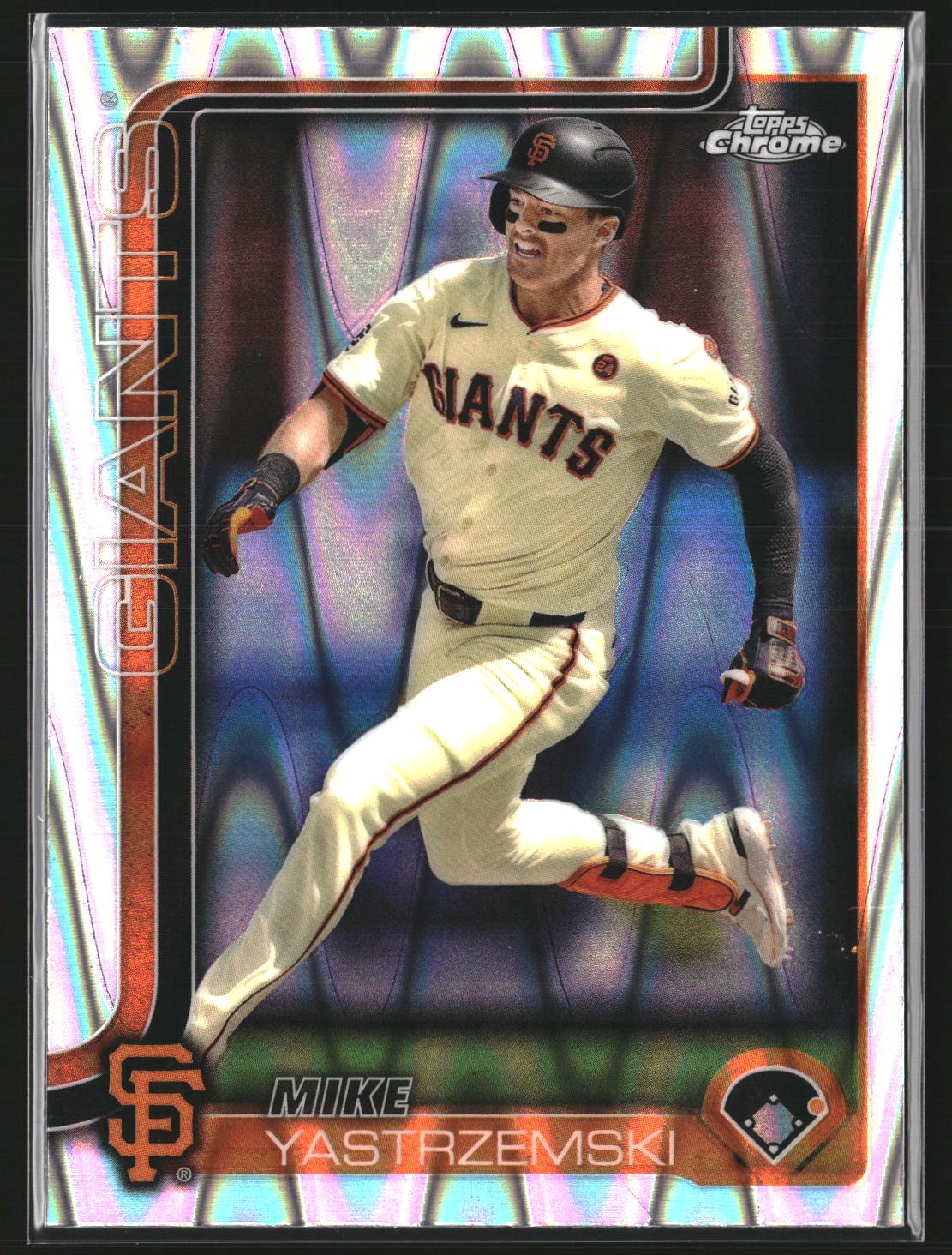 Mike Yastrzemski 2025 Topps Chrome 40 RayWave Refractor San Francisco Giants
