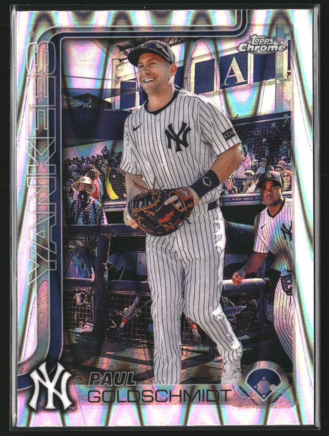 Paul Goldschmidt 2025 Topps Chrome 168 RayWave Refractor New York Yankees
