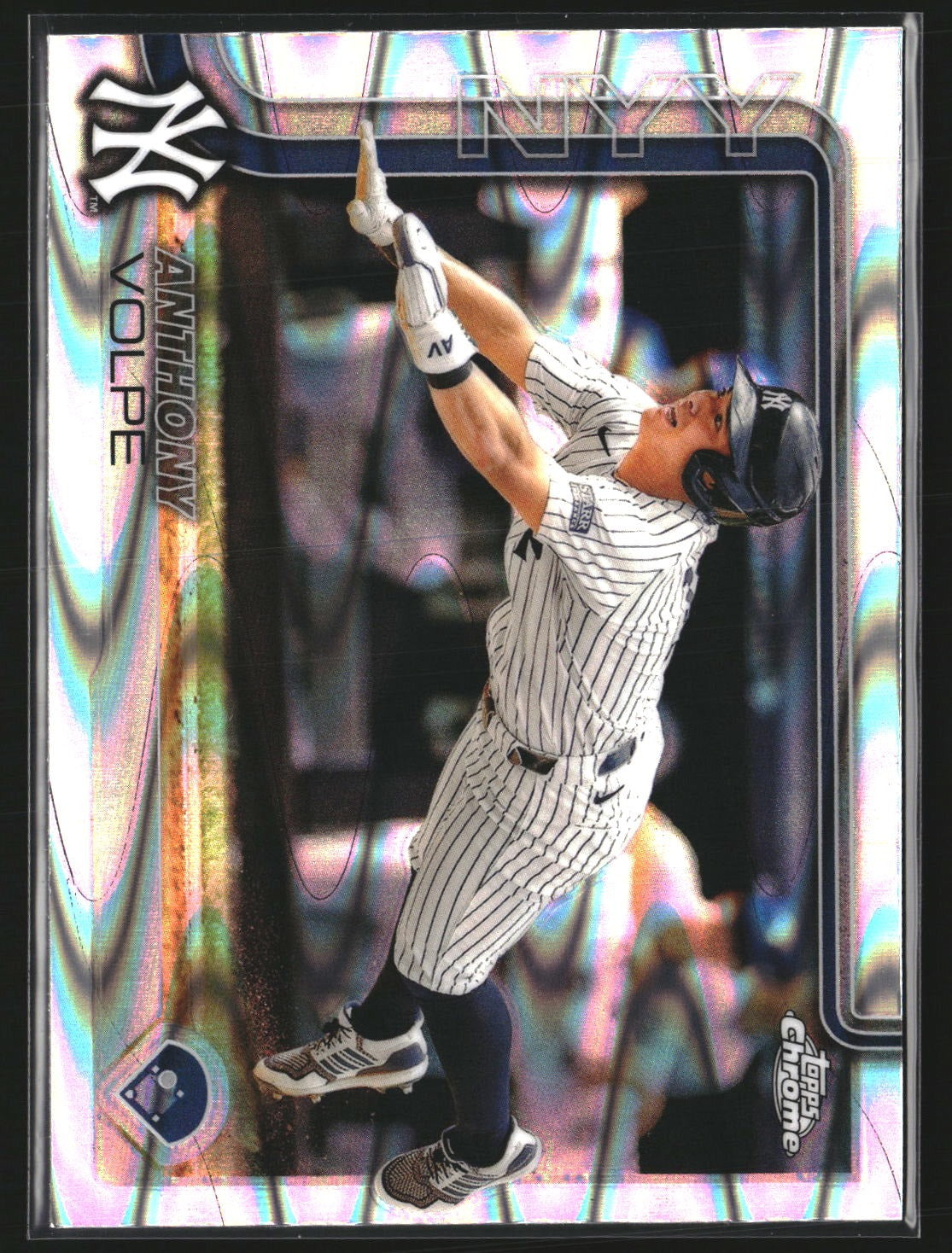 Anthony Volpe 2025 Topps Chrome 162 RayWave Refractor New York Yankees