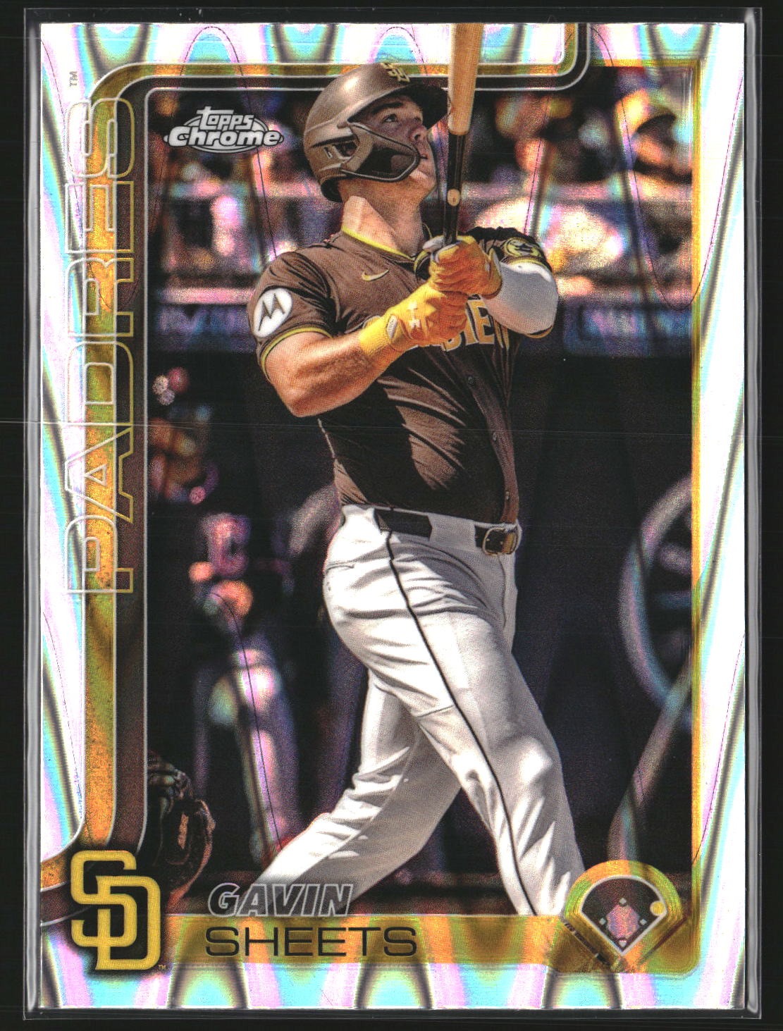 Gavin Sheets 2025 Topps Chrome 158 RayWave Refractor San Diego Padres
