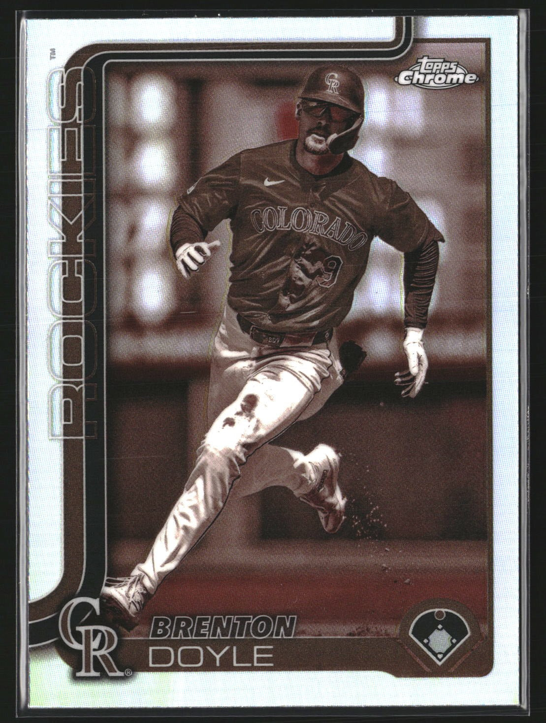 Brenton Doyle 2025 Topps Chrome 118 Sepia Refractor Colorado Rockies