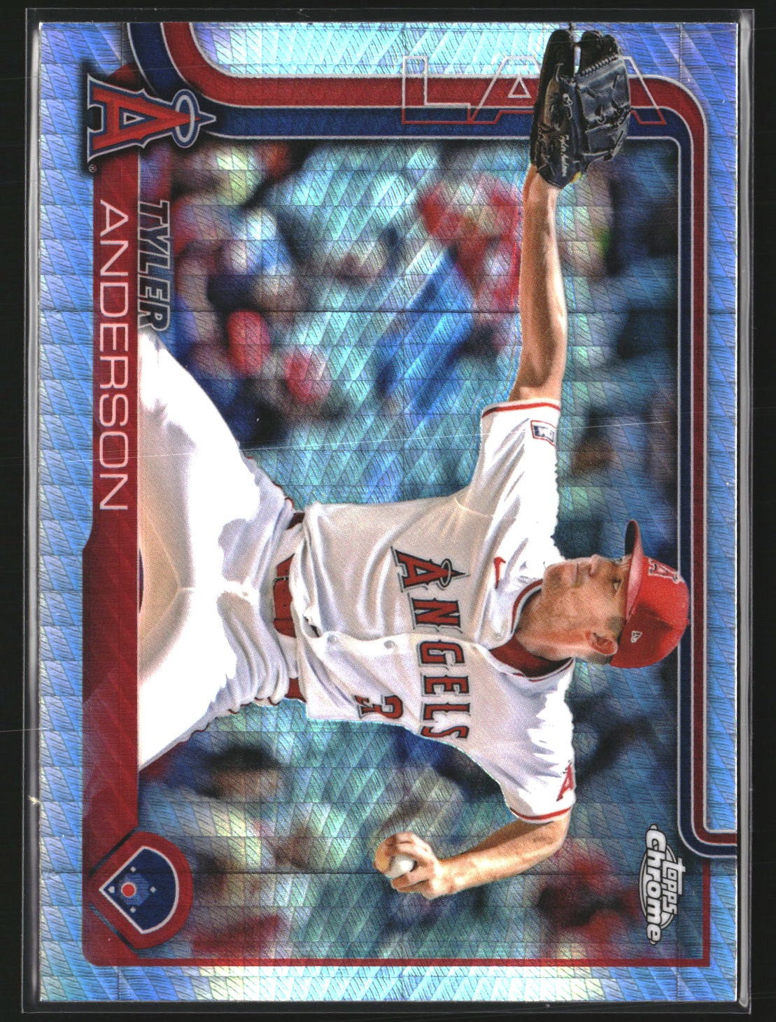 Tyler Anderson 2025 Topps Chrome 227 Prism Refractor Los Angeles Angels