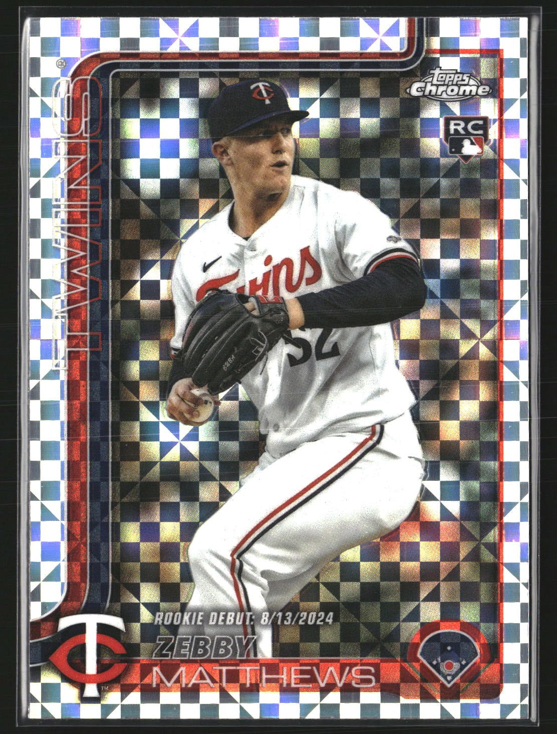 Zebby Matthews 2025 Topps Chrome Update USC171 X-Fractors Minnesota Twins