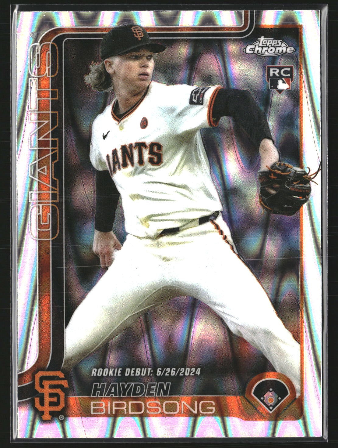 Hayden Birdsong 2025 Topps Chrome Update USC159 RayWave Refractor Giants