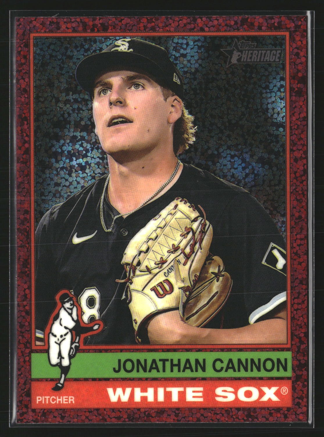 Jonathan Cannon 2025 Topps Heritage 323 Chrome Burgundy Sparkle Refractor Sox