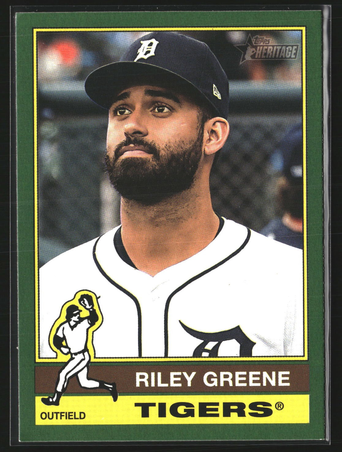 Riley Greene 2025 Topps Heritage 54 Dark Green Border Detroit Tigers