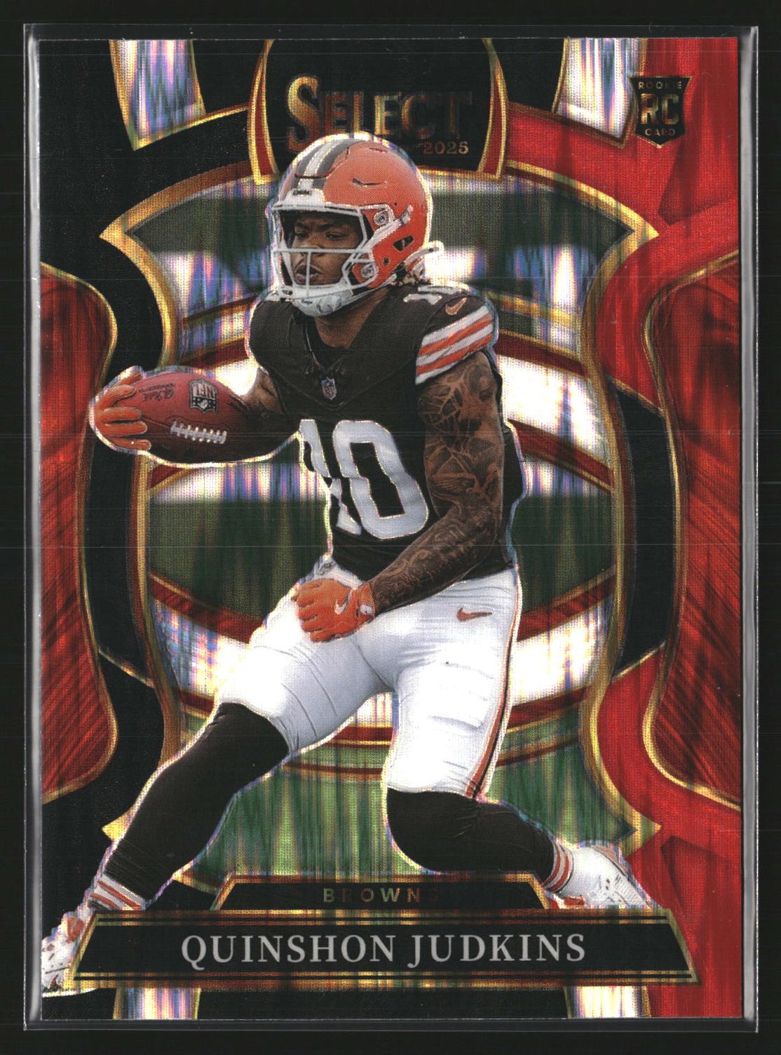 Quinshon Judkins 2025 Panini Select 55 Black and Red Prizm Shock Cleveland Brown