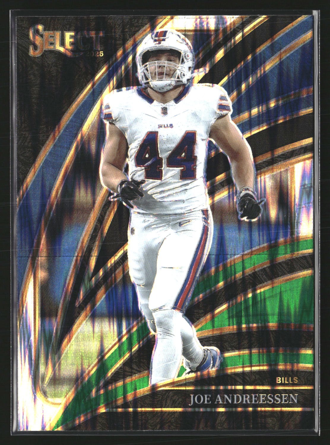 Joe Andreessen 2025 Panini Select 285 Black and Green Prizm Shock Buffalo Bills