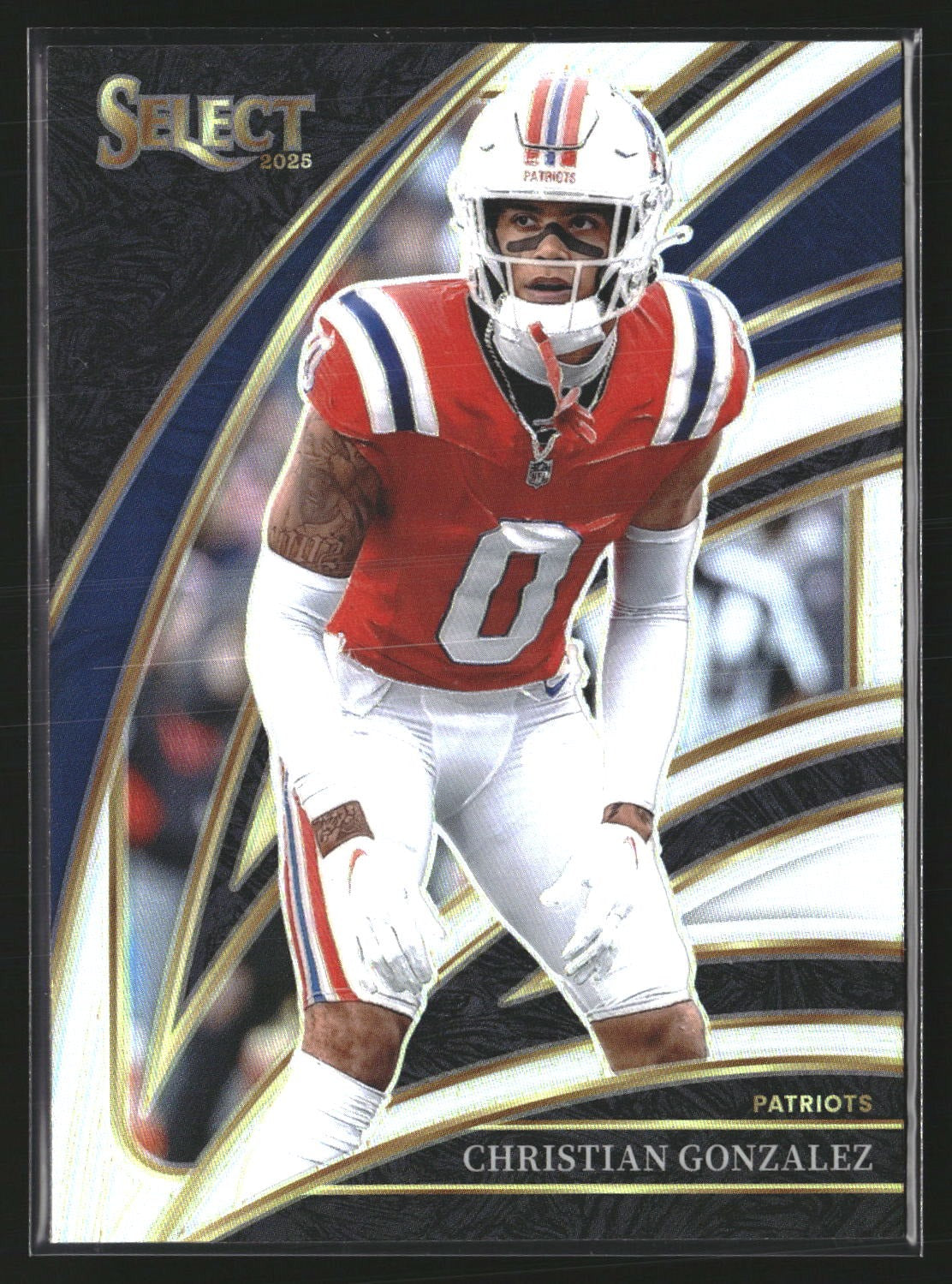 Christian Gonzalez 2025 Panini Select 280 Silver Prizm New England Patriots