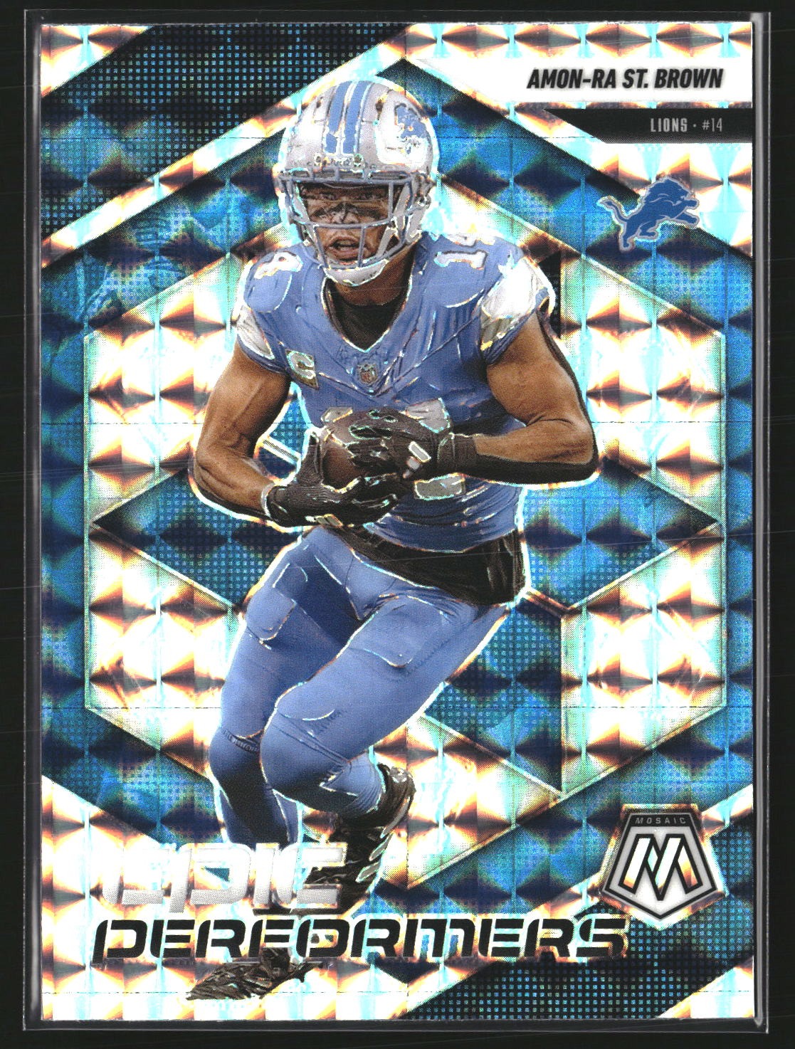 Amon-Ra St. Brown 2025 Panini Mosaic 5 Epic Performers Mosaic Detroit Lions