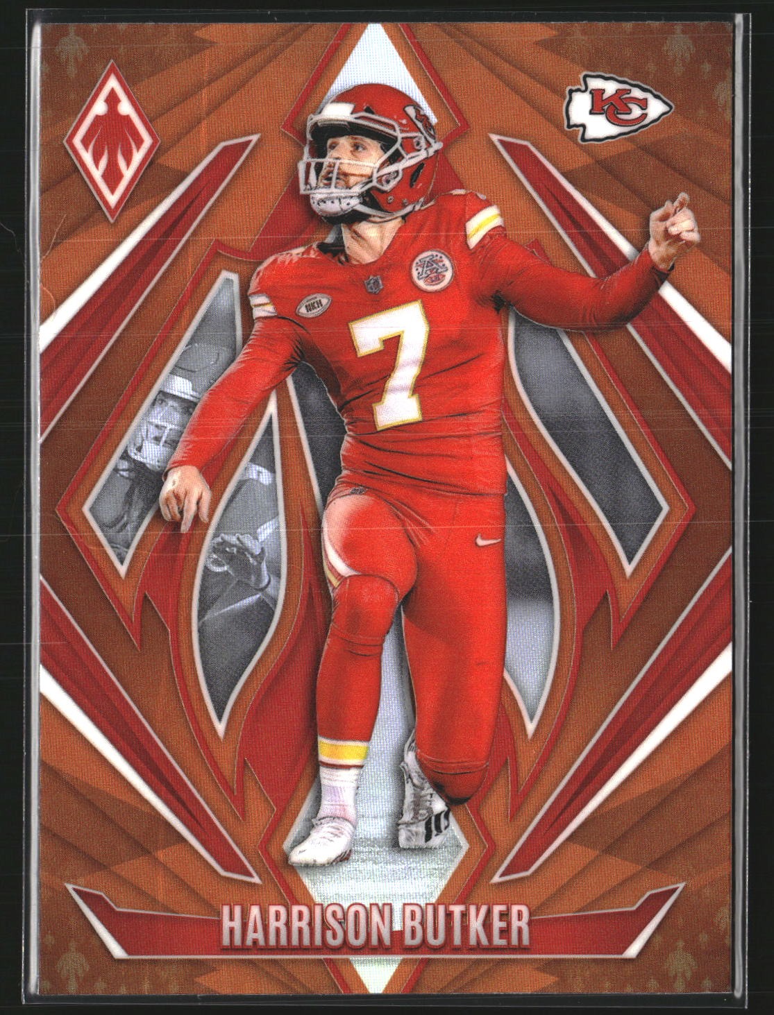 Harrison Butker 2024 Panini Phoenix 66 Orange Kansas City Chiefs
