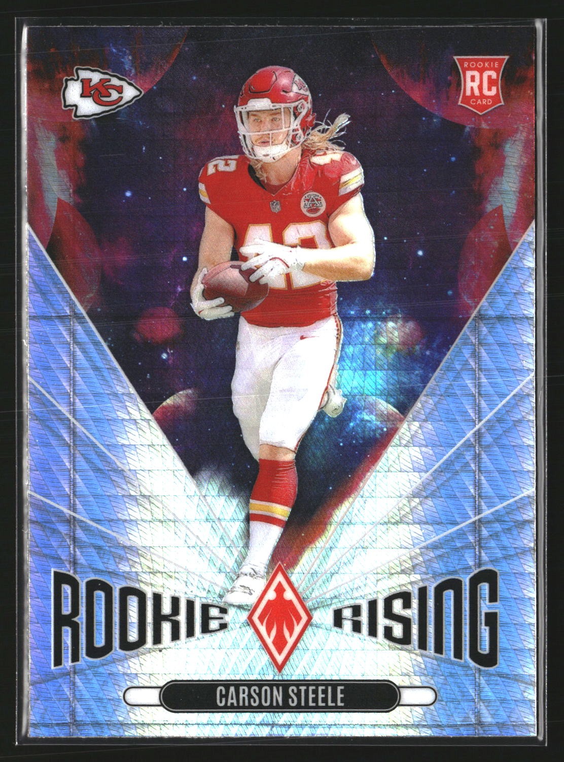 Carson Steele 2024 Panini Phoenix RR-CSE Rookie Rising Hyper Kansas City Chiefs