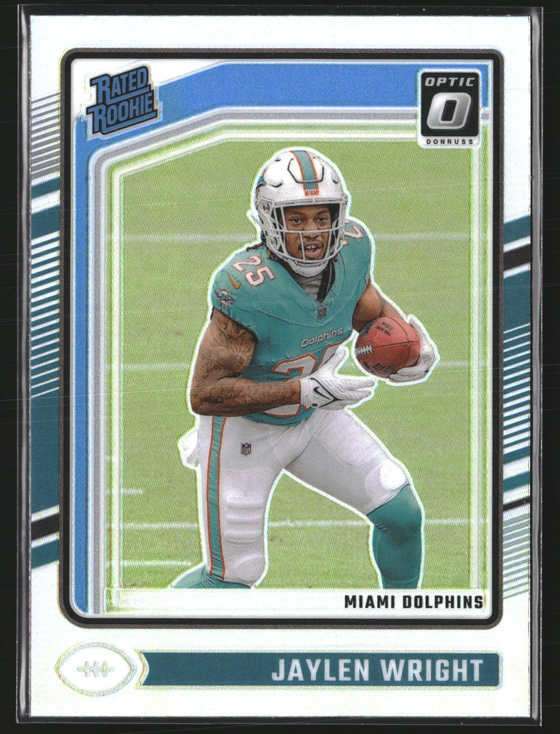 Jaylen Wright 2024 Donruss Optic 249 Holo Miami Dolphins