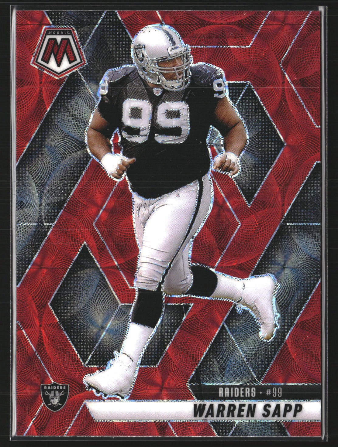 Warren Sapp 2025 Panini Mosaic 68 Red Scope HOF Oakland Raiders