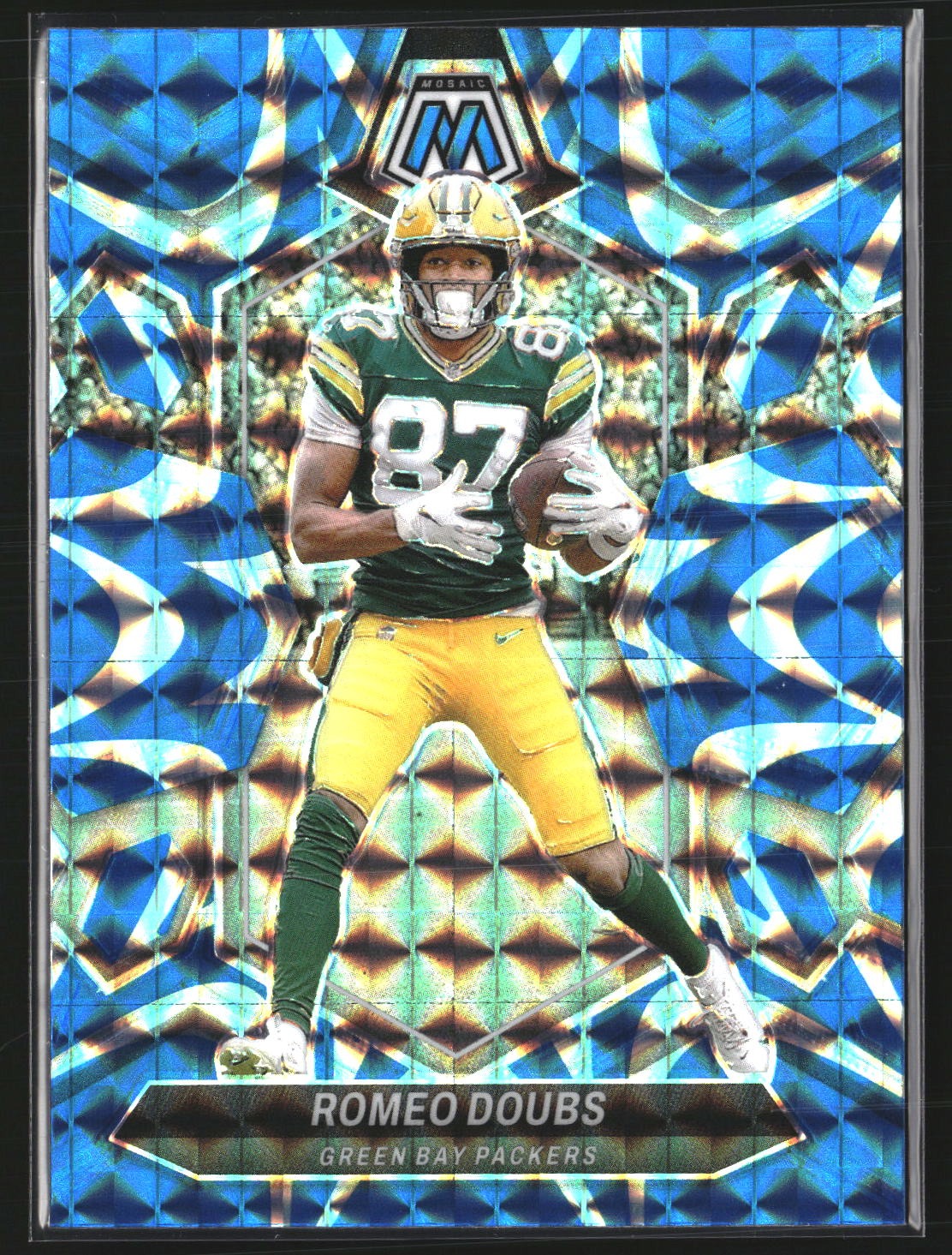 Romeo Doubs 2024 Panini Mosaic 82 Mosaic Reactive Blue Green Bay Packers