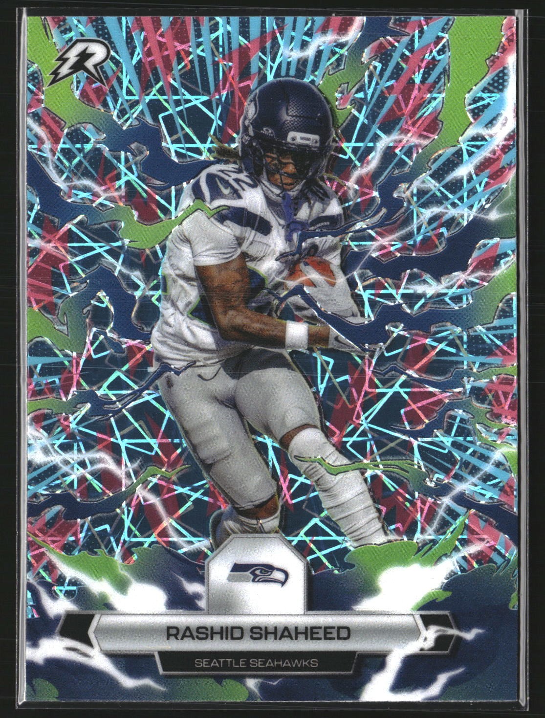 Rashid Shaheed 2025 Topps Resurgence 92 Sky Blue & Pink Shock Refractor Seahawks