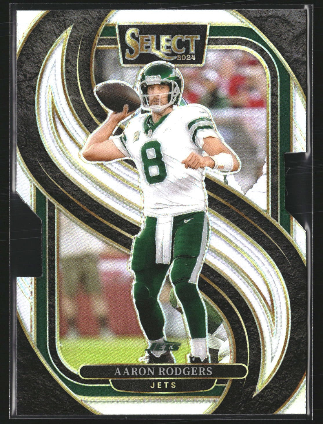 Aaron Rodgers 2024 Panini Select 126 Silver Prizm Die Cut New York Jets
