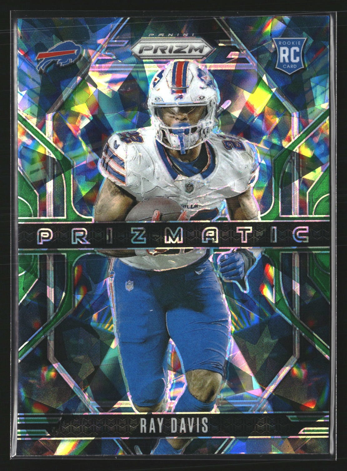Ray Davis 2024 Panini Prizm 18 Prizmatic Green Ice Prizm Buffalo Bills