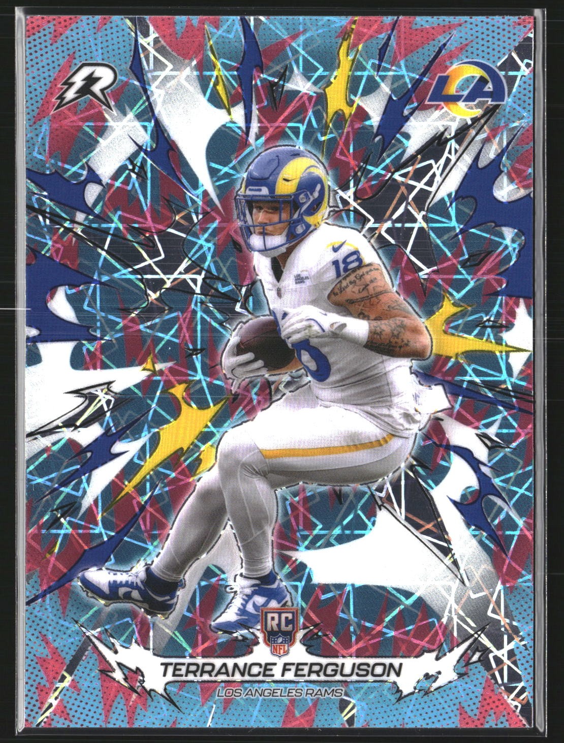 Terrance Ferguson 2025 Topps Resurgence 152 Sky Blue & Pink Shock Refractor Rams