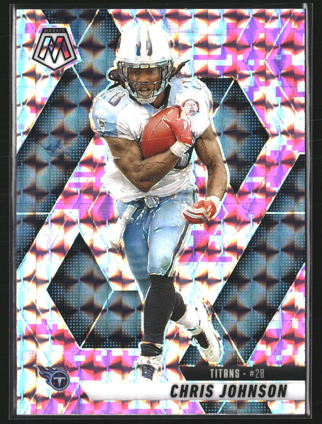 Chris Johnson 2025 Panini Mosaic 224 Mosaic Camo Pink Tennessee Titans