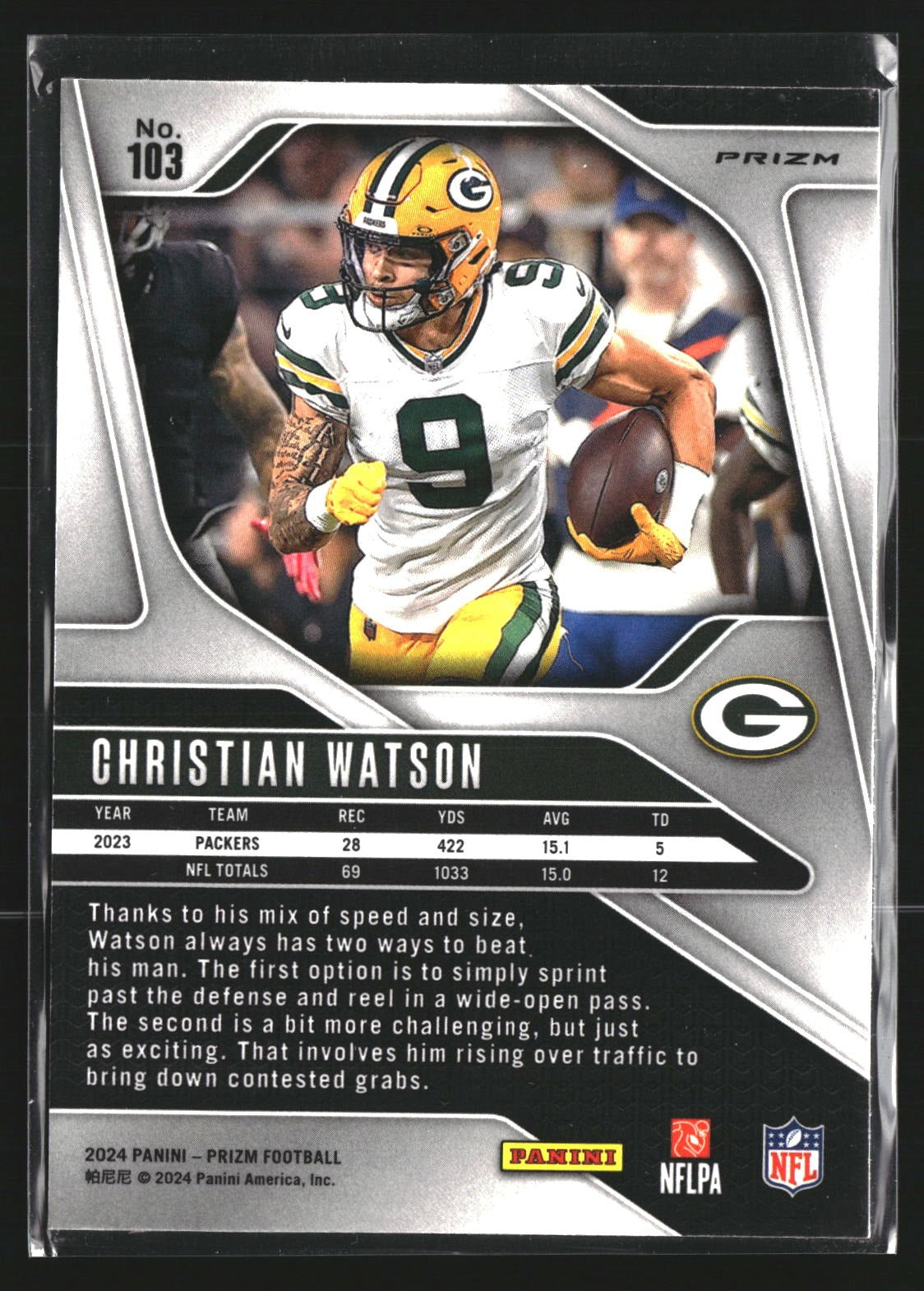 Christian Watson 2024 Panini Prizm 103 Disco Green Bay Packers