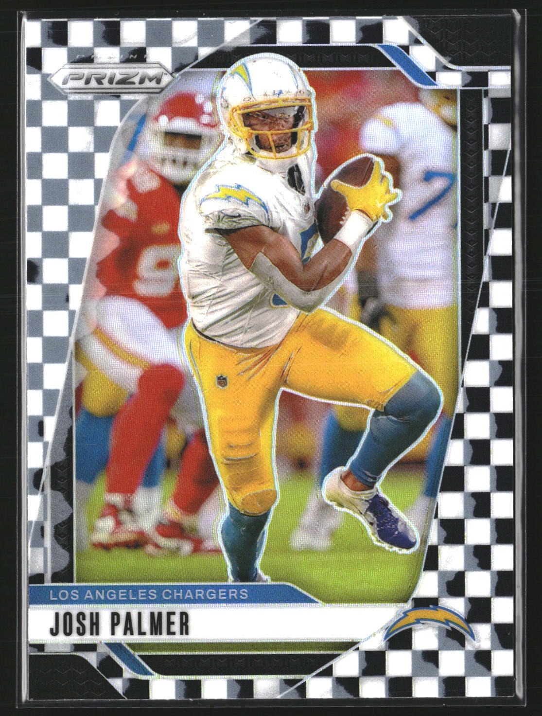 Josh Palmer 2024 Panini Prizm 159 Black and White Checker Los Angeles Chargers
