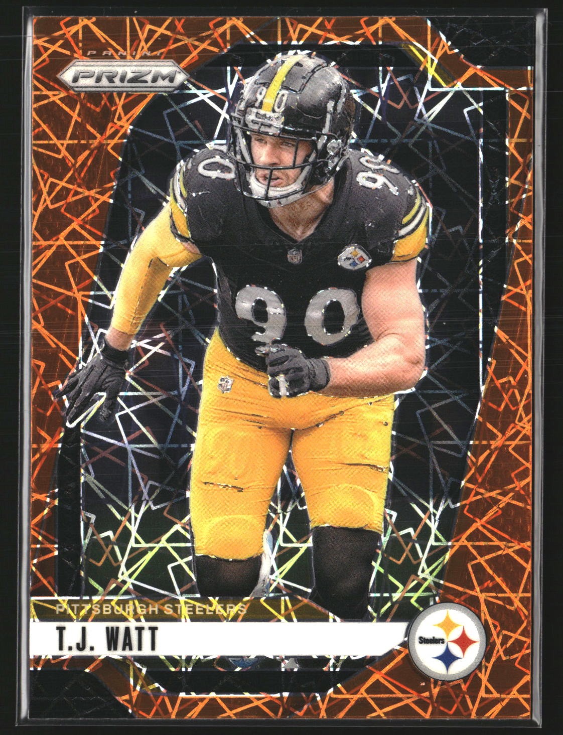 T.J. Watt 2024 Panini Prizm 245 Lazer Pittsburgh Steelers