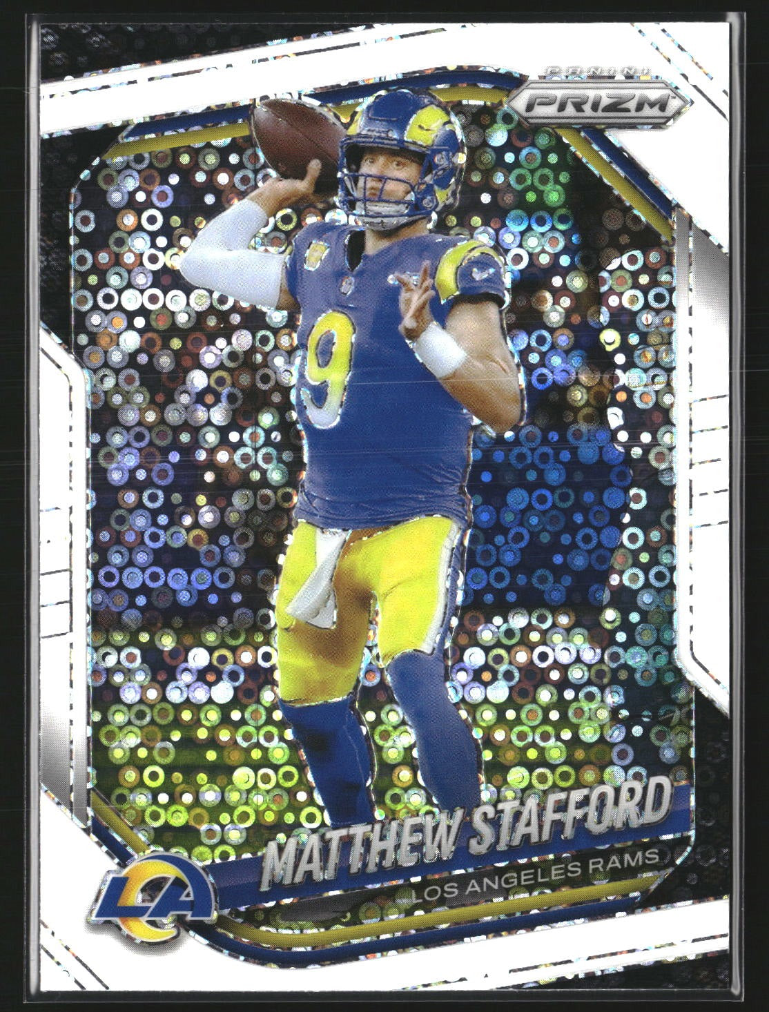 Matthew Stafford 2025 Panini Prizm 21 White Disco Los Angeles Rams